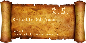Krisztin Sándor névjegykártya